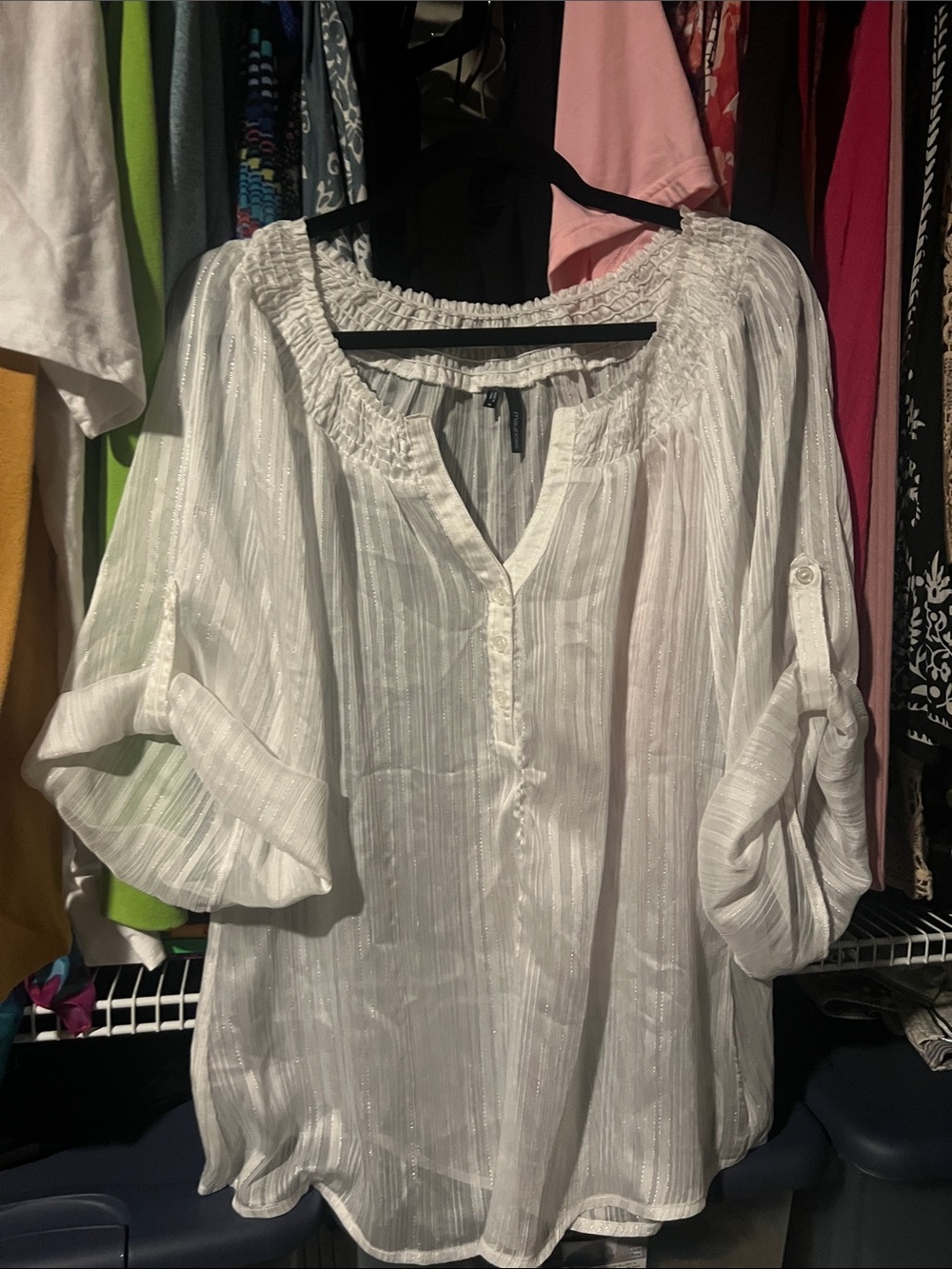 Maurices White Lightweight Peasant Tunic